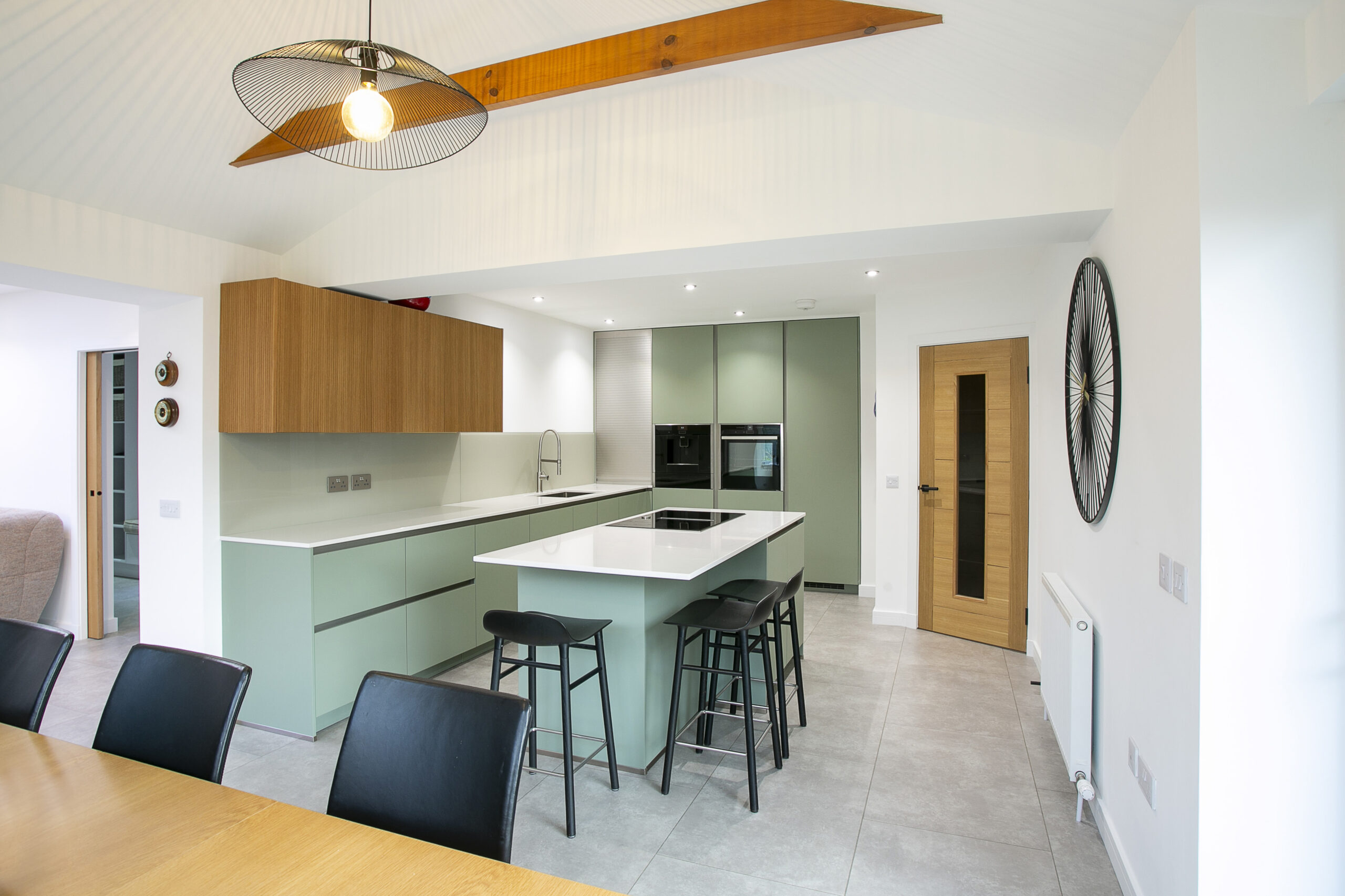 Sage Green and Oak Kitchen Design overview - by John Willox Kitchen Design, Ellon, Aberdeenshire. Kitchen Design Aberdeen.
