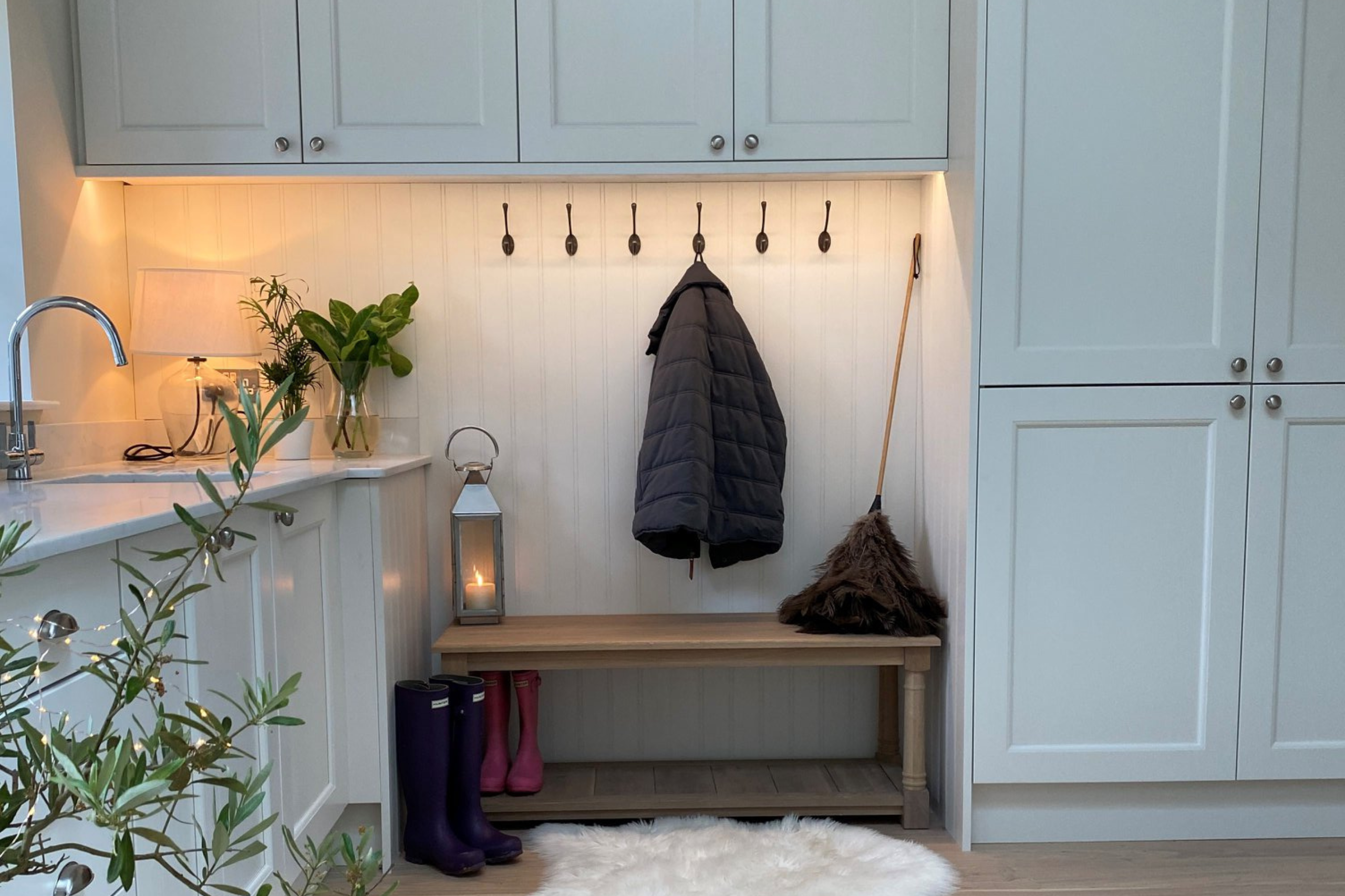 White Shaker Style Boot Room and Utility Spaces by John Willox Kitchen Design, Ellon, Aberdeenshire