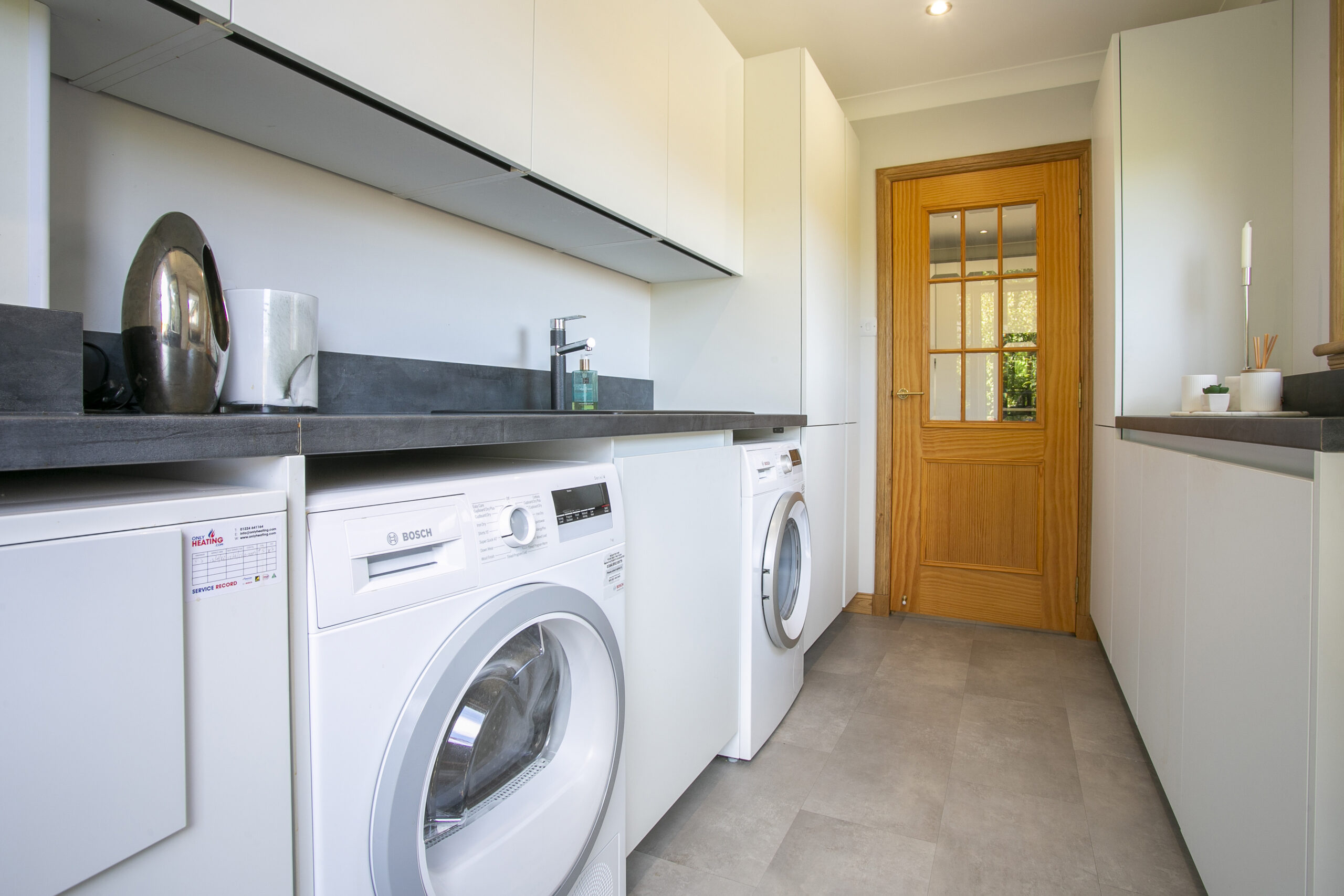 White Utility Room by John Willox Kitchen Design, Ellon, Aberdeenshire