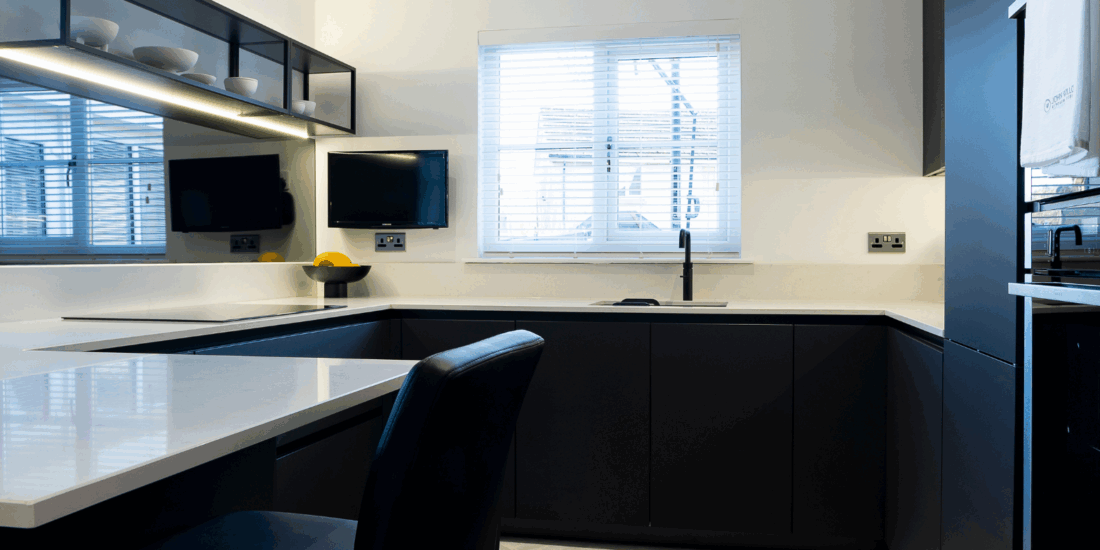 Black vs White Kitchen Feature 1 Images by John Willox Kitchen Design, Ellon.