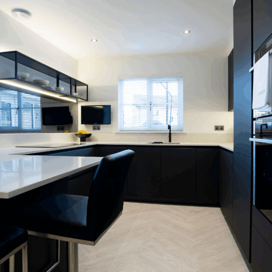 Black vs White Kitchen Feature 1 Images by John Willox Kitchen Design, Ellon.