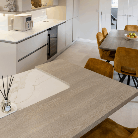Feature Image 2. Family Focused Kitchen, Warm neutrals, John Willox Kitchen Design, Ellon, Aberdeen. Facebook Schema Image