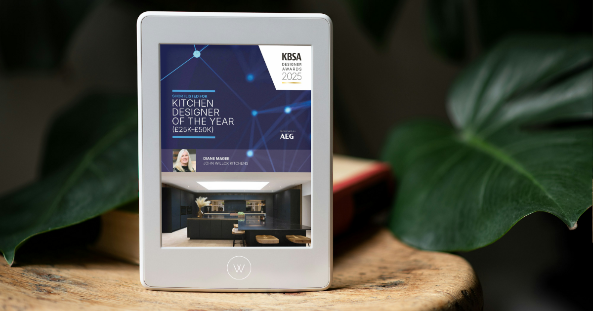 Celebrating Diane Magee’s KBSA 2025 Shortlist. Image shows the KBSA shortlist summary. Kitchen Designer of the Year (£25k–£50k)
